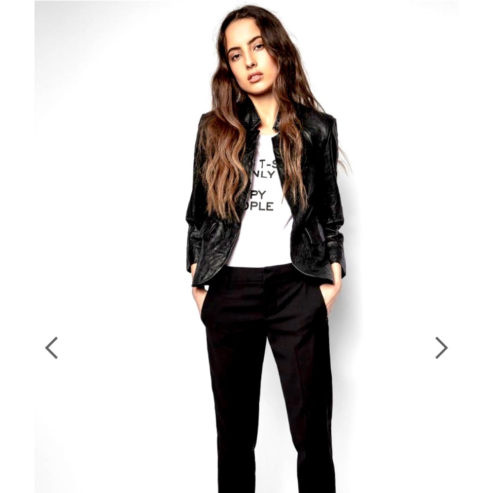 Zadig & Voltaire Verys Crinkled Leather Jacket